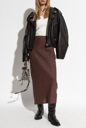 Ganni Ribbed Spaghetti Strap Top, Womens, White