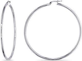 Delmar Polished Hoop Earrings in White Gold at Nordstrom Rack