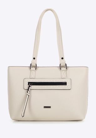 Wittchen Dames handtas van eco-leer, erwtenkleurig, cr&egrave;me