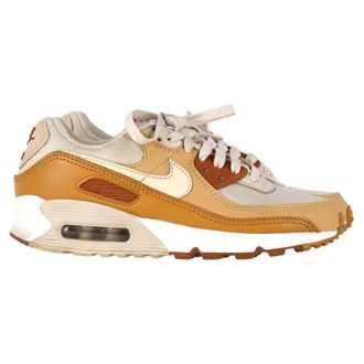 Nike Pre-owned Womens Air Max 90 Sneakers in Caramel Nylon and Leather - Mocha - Size UK 2.5