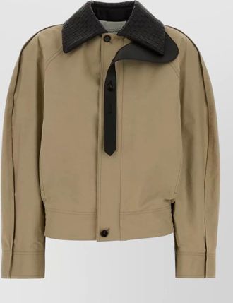Bottega Veneta cotton jacket long sleeves contrasting collar