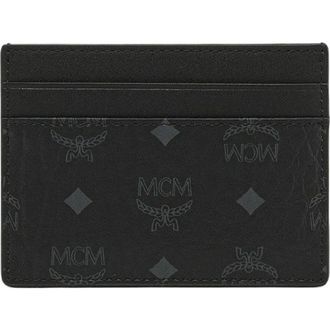 MCM Aren Card Case in Visetos in Black at Nordstrom
