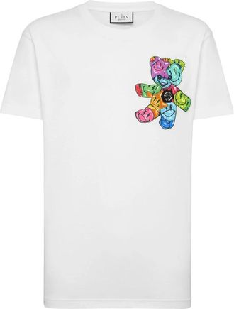 Philipp Plein T-Shirt Ronde Hals Smile - Heren - T-shirts - Wit - 3XL - Katoen - Tops