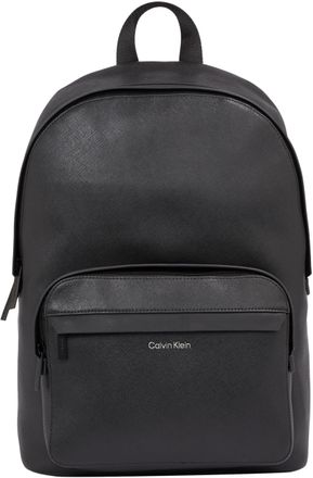 Calvin Klein Men Backpack with Zip, Black (Ck Black Saffiano), One Size