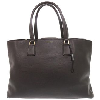 Dolce & Gabbana Black Leather Tote Bag (Pre-Owned)