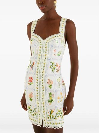 Farm Rio Floral-print Scallop-trim Dress