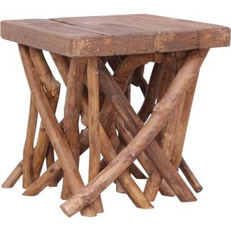 vidaXL Mesa De Centro De Troncos Madera Reciclada Mixta 40x40x40 Cm Vidaxl