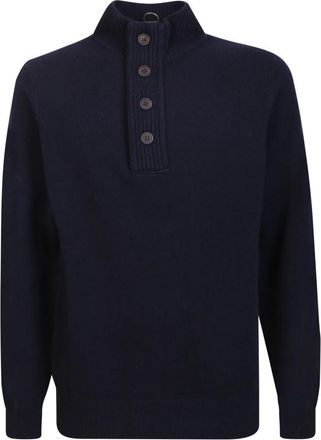 Barbour Blauwe Gebreide Trui voor Heren - Heren - Coltruien - Blauw - L - Wol - Truien & Vesten