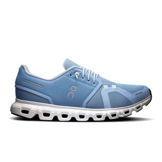 On Womens Cloud 6 Shoes In Chambray/ White