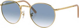 Ray-Ban Unisex New Round Sunglasses In Gold - Gradient Blue