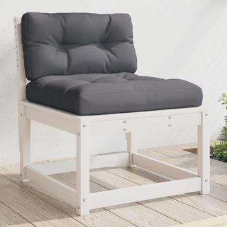 vidaXL Sof&aacute; De Jard&iacute;n Con Cojines Madera Maciza De Pino Blanco Vidaxl