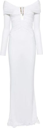 Elisabetta Franchi Off-the-shoulder Ruched Maxi Dress