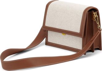 JW PEI Mini Flap Crossbody Bag in Beige Canvas at Nordstrom
