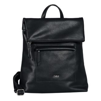 Gabor Rucksack GABOR Mina, Gr. B/H/T: 29cm x 34cm x 13cm, schwarz, 100% Polyurethan, Rucks&auml;cke Rucksack, aus weichem leichten Lederimitat, l&auml;ssig im praktis