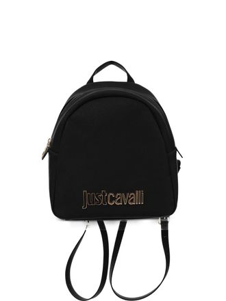 Just Cavalli logo-plaque backpack - BLACK