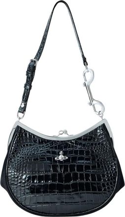 Vivienne Westwood Charm Frame Portemonnee - Dames - Schoudertassen - Zwart - ONE Size - Katoen - Tassen