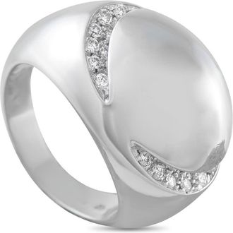 Bulgari Pre-Owned Bvlgari 18K White Gold Diamond Dome Ring BV16 040826