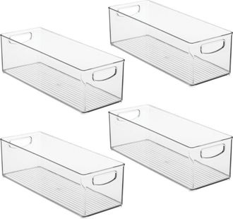 Linus Plastic Stackable Pantry Bin with Handles, Set of 4, Clear, Made in USA at Nordstrom