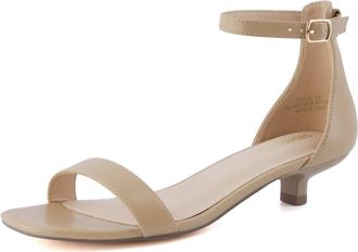Cushionaire Womens Solo Kitten Heel Dress Sandal In Nude