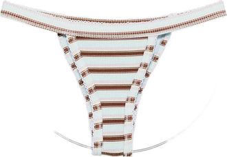 Frankies Bikinis Stripe-pattern Bikini Bottoms