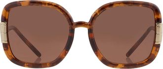 Tory Burch Solid Brown Square Ladies Sunglasses TY9063U 151973 56