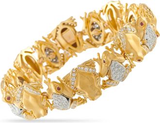 Carrera y Carrera 18K Yellow Gold 3.25ct Diamond Frog Bracelet CC09-100226