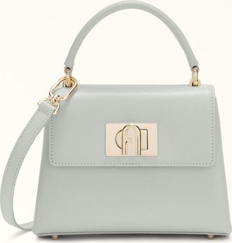 Furla 1927 Borsa A Mano Mini Color Cristallo D Grigio Pelle Stampata Donna