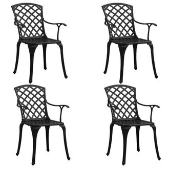 Berkfield Home Beautiful 5 Piece Bistro Set Cast Aluminium Black
