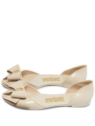 Ferragamo bow ballet flats - Neutrals