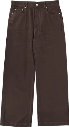 Rick Owens Deep Brown Geth Wide-Leg Cotton Jeans