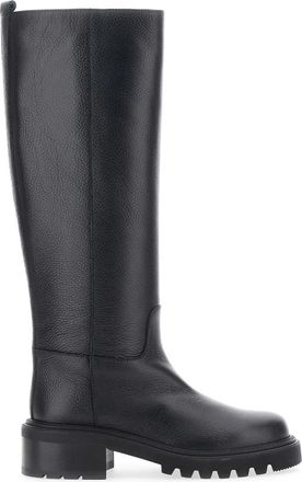 Via Roma 15 3814Nero Knielaarzen met Instap - Dames - Hoge Laarzen - Zwart - 39 EU - Leer - Schoenen