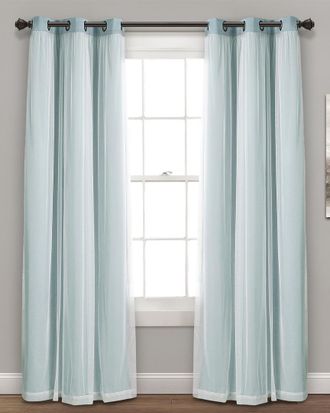 Triangle Home Fashions Lush Decor Grommet Sheer Window Curtain Panels