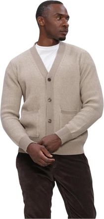 FILIPPO DE LAURENTIIS Bott. Ml Merino E.Fine Cardigan - Heren - Truien - Beige - Maat: XL Wol