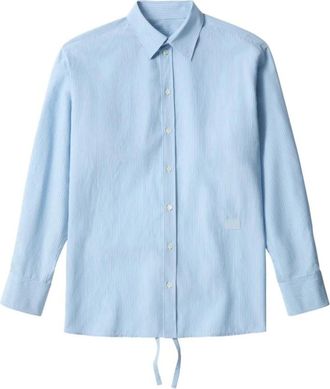 Maison Margiela Camisa con lazada - Blouses & Shirts - Mujer - Azul - 2XS