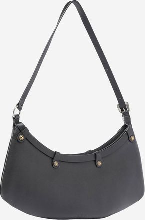 Pinko Womens Shoulder Bag Pocket Body Black Leather