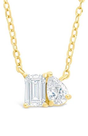 Sterling Forever Guinevere Cubic Zirconia Pendant Necklace in Gold at Nordstrom