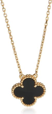 Van Cleef & Arpels Pre-Owned Van Cleef & Arpels Yellow Gold Onyx Vintage Alhambra Pendant