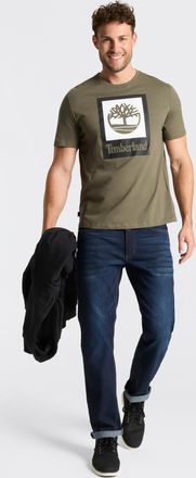 Timberland T-Shirt TIMBERLAND STACK LOGO Colored Short Sleeve Tee, Herren, Gr. XXL, leaf gr&uuml;n, Jersey, Obermaterial: 100% Baumwolle, Rundhals, Shirts T-Shirt, UN