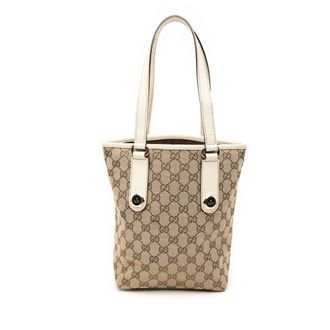 Gucci Pre-owned Womens Gg Canvas Charmy Tote - Tan Textile - One Size