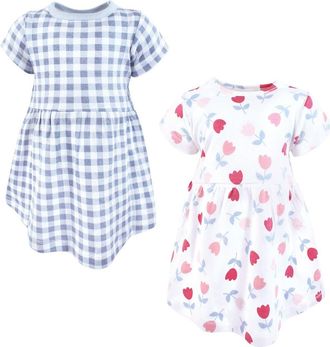 Hudson Baby 2Pk Dress in Blue Pink Basic Tulip at Nordstrom, Size 12-18M