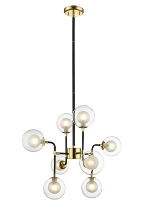 Netlighting Remy 8 Light Pendant Ceiling Light Gold Black