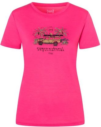 super.natural Tropicar Tee Merinoshirt f&uuml;r Damen | rosa/ various