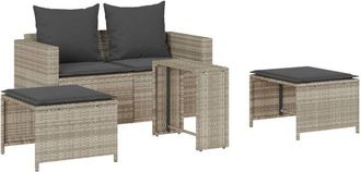 vidaXL Set De Muebles De Jard&iacute;n 5 Pzas Y Cojines Apilables Gris Claro Vidaxl