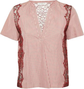 Sandro Top a righe Pre-owned - Rosso