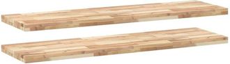 vidaXL Floating Shelves 2 pcs 160x40x4 cm Untreated Solid Wood Acacia vidaXL