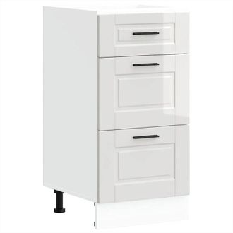 vidaXL Vidaxl - Kitchen Base Cabinet Porto High Gloss White Engineered Wood