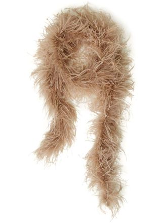 Twin-Set Sjaal verfraaid met veren - Beige