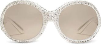 Dolce & Gabbana Eyewear Zonnebril met ovalen montuur - Wit