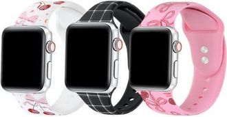 Posh Tech Assorted 3-Pack Silicone Apple Watch Watchbands at Nordstrom, Size 40