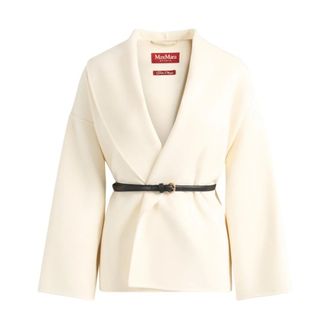 Max Mara Light Jackets, female, White, Size: XS Cles Wrap Coat